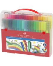 Faber-Castell Connector Set de markere colorate Faber-Castell - 80 de culori + 12 clipsuri