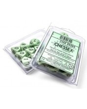 Set zaruri Chessex Opaque Pastel - Green/black, 10 bucati -1