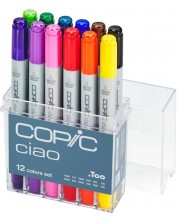 Set de markere Too Copic Ciao - Tonuri de bază, 12 culori