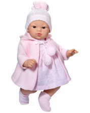 Papusa Asi - Bebelus Koke, curochie tricotata roza si caciulita