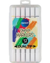 Set de markere pentru schițe Centrum Office - dublu, 12 culori