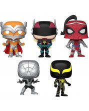 Set figurine  Funko POP! Marvel: Spider-Man - Prodigy, The Hornet, Prince of Arachne, Spider-Armor MK I, Spider-Armor MK II (Amazon Exclusive) -1