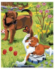 Set de desen cu creioane colorate Royal - Câine și pisică, 22 x 30 cm