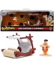 Set Jada Toys - Mașină și figurină, Familie Flintstone, 1:32 -1