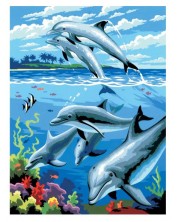 Set de pictură cu vopsele acrilice Royal - Delfini, 22 x 30 cm