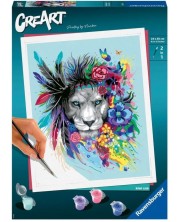 Set pictură după numere  Ravensburger CreArt - Leu Boho -1