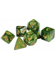 Set zaruri Dice4Friends Pearl - Moosgreen&Gold, 7 bucati -1