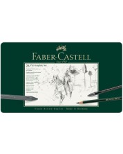 Set de creioane Faber-Castell Pitt Graphite - 26 bucăți, în cutie metalică -1