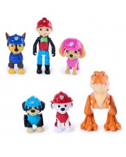 Set de figurine Spin Master Paw Patrol - The Dino Movie, Aventură cu dinozauri, 6 piese