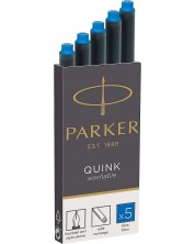 Set rezerve Parker - Z11, pentru stilou, 5 buc., albastru deschis