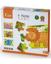 Set puzzle Viga - Animale sălbatice, 4 piese
