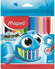 Set carioci Maped Color Peps - Ocean, 12 culori