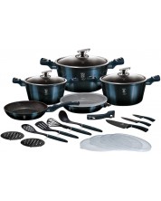 Berlinger Haus 22 pcs cookware set with detachable handle, Metallic Line Aquamarine Edition -1