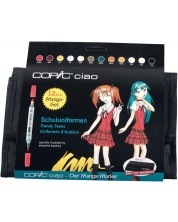 Set markere cu penar Copic Ciao - Trendy Teens Manga Case, 12 culori