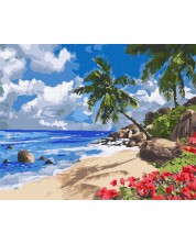 Set de pictură pe numere Ideyka - Insulă tropicală, 40 x 50 cm -1