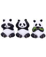 Set de statuete Nemesis Now Adult: Humor - Three Wise Pandas, 8 cm