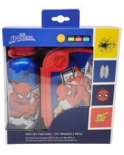 Set sticlă și cutie de mâncare Disney - Spider-Man, albastru -1