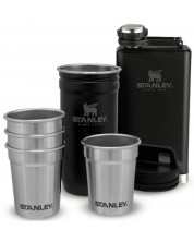 Shot glass set Stanley - Pre-Party, Flask, 4 buc. pahare, negru