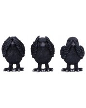 Set de statuete Nemesis Now Adult: Humor - Three Wise Ravens, 8 cm -1