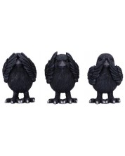 Set de statuete Nemesis Now Adult: Humor - Three Wise Ravens, 8 cm