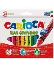 Set pasteluri care se sterg Carioca - Wax crayons, 24 culori -1