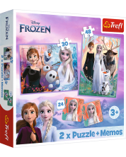 Set de jocuri Trefl 2 în 1 Puzzle și Memo - Prințese în domeniile lor -1