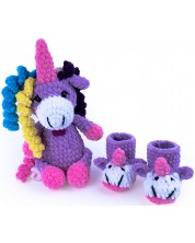 Set Softy - Jucarie unicorn si pantofi, mov, 0-6 luni