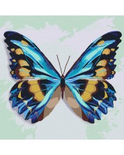 Set de pictură pe numere Ideyka - Fluture albastru, 25 x 25 cm