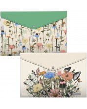 Set mape cu buton Erich Krause - Wild Flowers, A4, 4 buc. -1