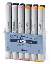 Set de markere Too Copic Sketch - EX-2, 12 culori -1