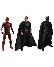 Set figurine de acțiune Mezco DC Comics: Justice League - Deluxe Steel Box (Zack Snyder's Justice League)