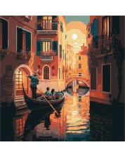 Set de pictură pe numere Ideyka - Veneția, 40 x 40 cm