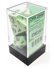 Set zaruri Chessex Opaque Pastel - Green/black Polyhedral, 7 bucati -1