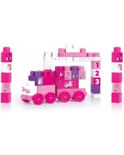 Set de construit Dolu Jumblocks - Trenulet, roz, 50 piese -1