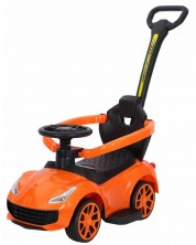 Mașinuța Ocie - Ride-On B Super, cu maner parental, portocale -1