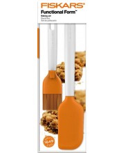 Set spatulă și perie Fiskars - Functional Form, portocaliu și alb -1