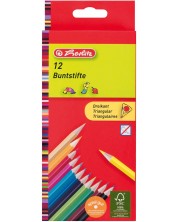 Un set de creioane triunghiulare colorate Herlitz - 12 culori -1