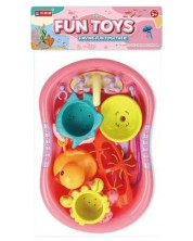 Set jucării pentru plajă și baie Raya Toys - Cadă cu accesorii, roz - imagine 1