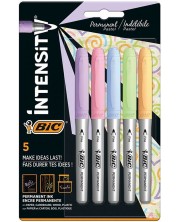 Set markere permanente BIC - Intensity, 1.8 mm, 5 culori pastel -1