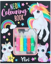 Set de cărți de colorat Depesche Top Model Ylvi Neon - Cu 5 culori de stilouri de fetru