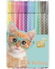 Set de stilouri colorate Studio Pets - 10 bucăți