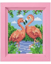 Set creativ cu cadrul și pixel Pixelhobby Classic - Flamingo -1