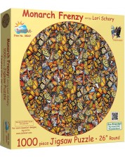 Rotund puzzle SunsOut din 1000 de piese - Fluturi -1