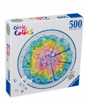 Puzzle rotund Ravensburger din 500 de piese - Tort curcubeu -1