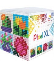 Set creativ cu pixeli Pixelhobby - XL, Cub, flori -1