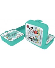 Cutie pentru mâncare Disney - Mickey si Minnie Mouse, 1000 ml, verde -1