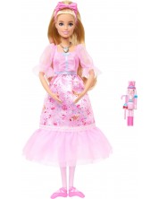 Păpușă Barbie – Spărgătorul de nuci, Clara cu glezne mobile și jucărie Spărgătorul de nuci