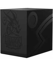 Cutie pentru carti de joc Dragon Shield Double Shell - Shadow Black/Black (150 buc.)