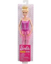 Papusa Mattel Barbie - Balerina, cu par blond si rochie roz -1
