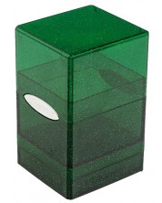Cutie pentru cărți Ultra Pro Satin Tower - Glitter Green (100+ buc.) -1